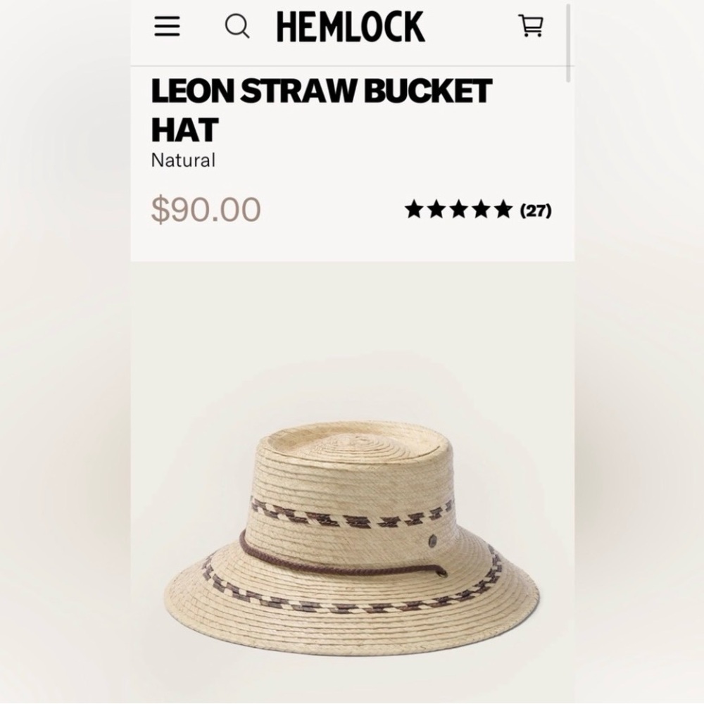 Hemlock Leon Straw Bucket Hat - Picture 9 of 9